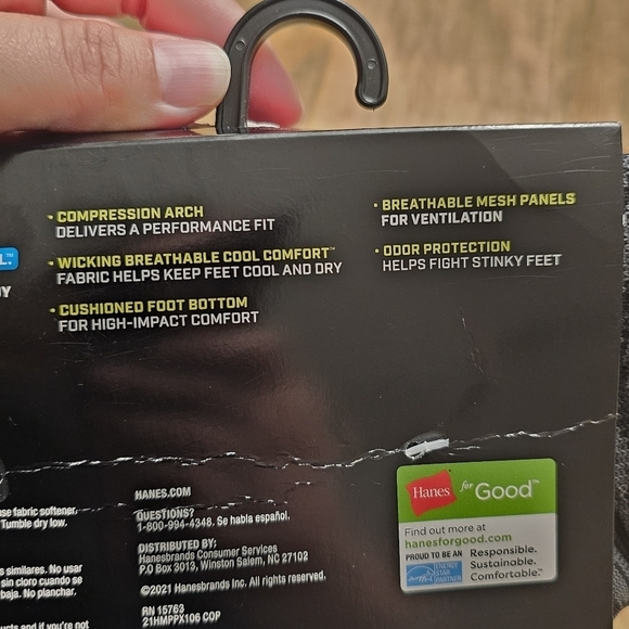 Hanes Premium Performance Socks Sz 6-12 Low Cut Heel Shiel - Picture 4 of 4
